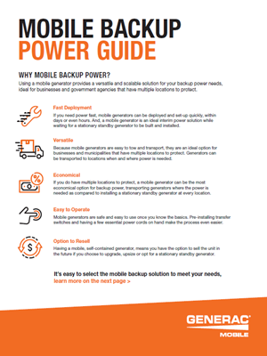 Mobile Back-Up Power Guide<br/><br/>