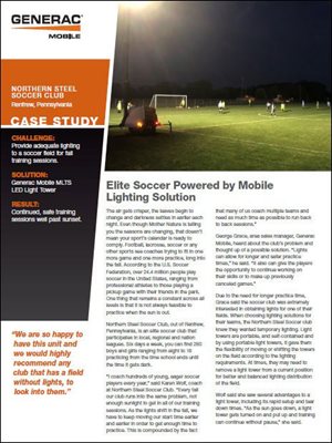 Soccer Lighting Case Study<br/><br/>